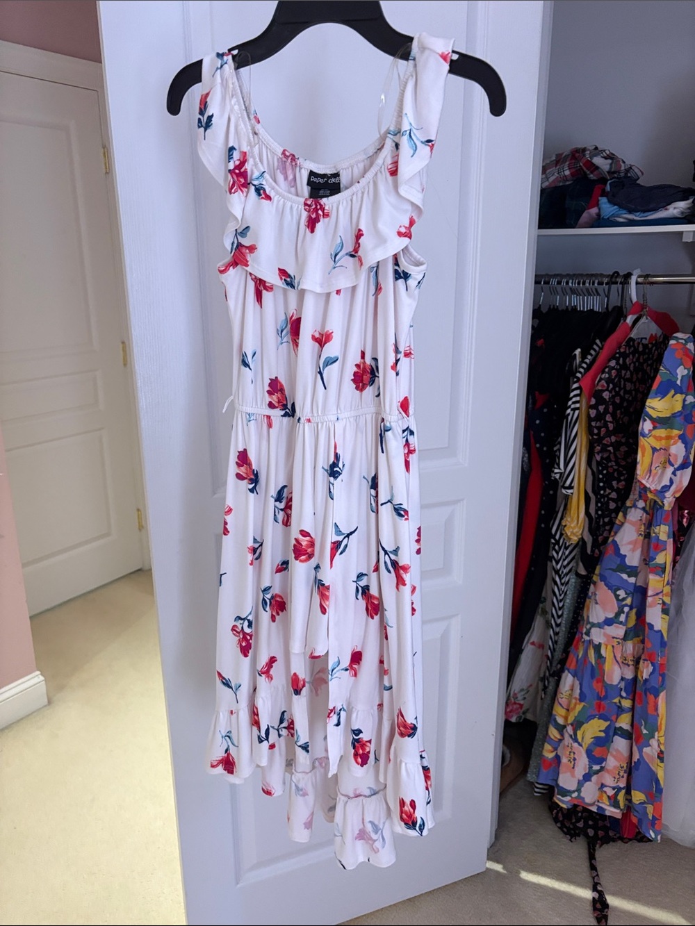 Paper Doll White Floral Ruffle Sundress